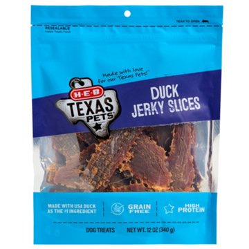 H-E-B Texas Pets Duck Jerky Slices Dog Treats, 12 oz