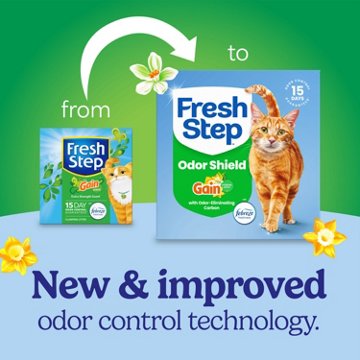 Fresh Step Odor Shield Multi-Cat Clumping Litter - Gain Scent, 22 lb