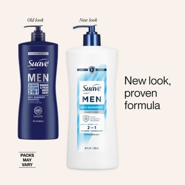 Suave Men's Classic Clean Anti-Dandruff 2-in-1 Shampoo & Conditioner