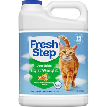 Fresh Step Odor Shield Light Weight Multi Cat Clumping Litter - Febreze Gain, 11.5 lb