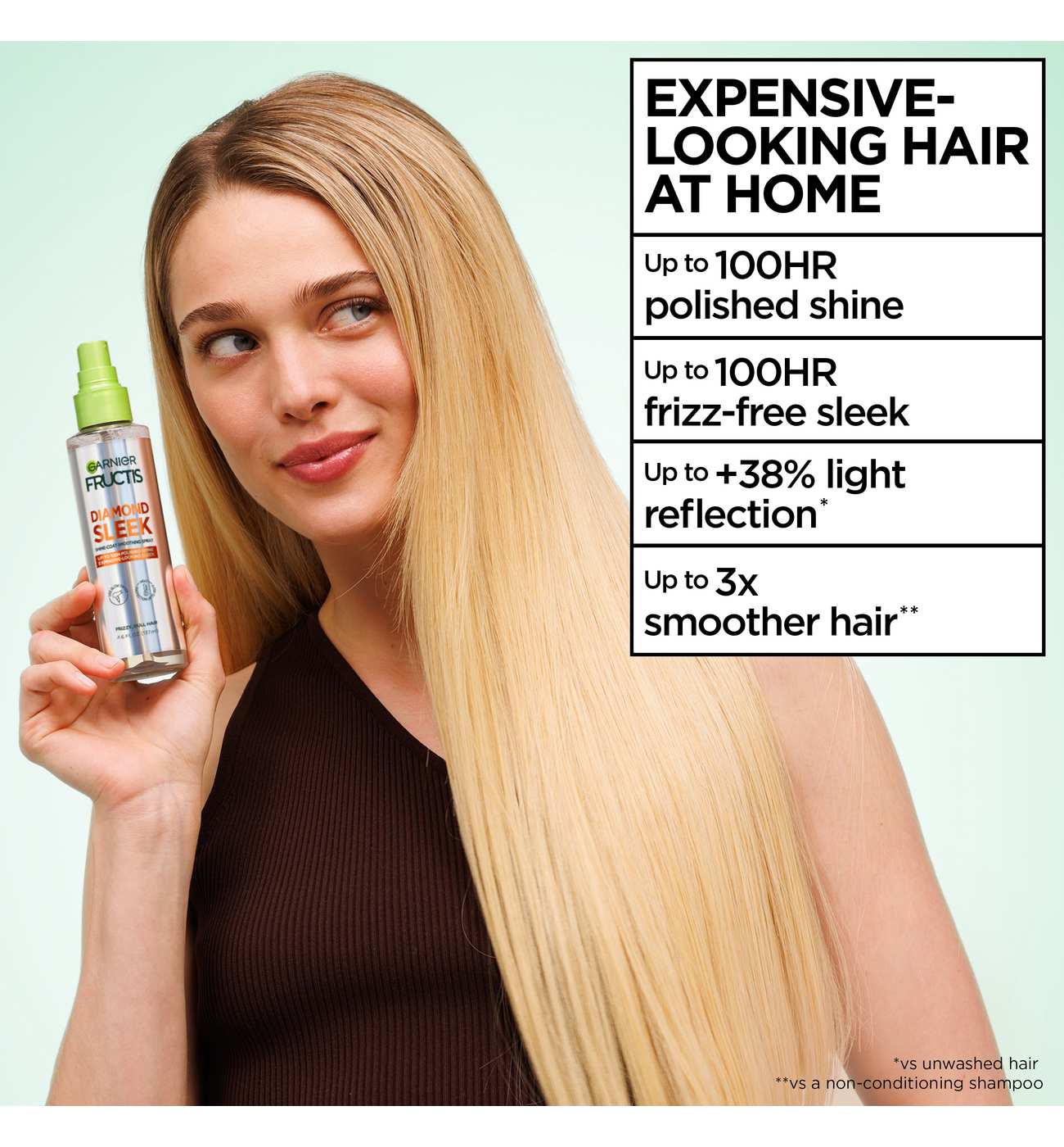 Garnier Fructis Diamond Sleek Shine-Coat Smoothing Hair Spray; image 2 of 4