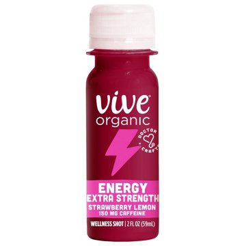 Vive Organic Extra Strength Energy Shot - Strawberry Lemon