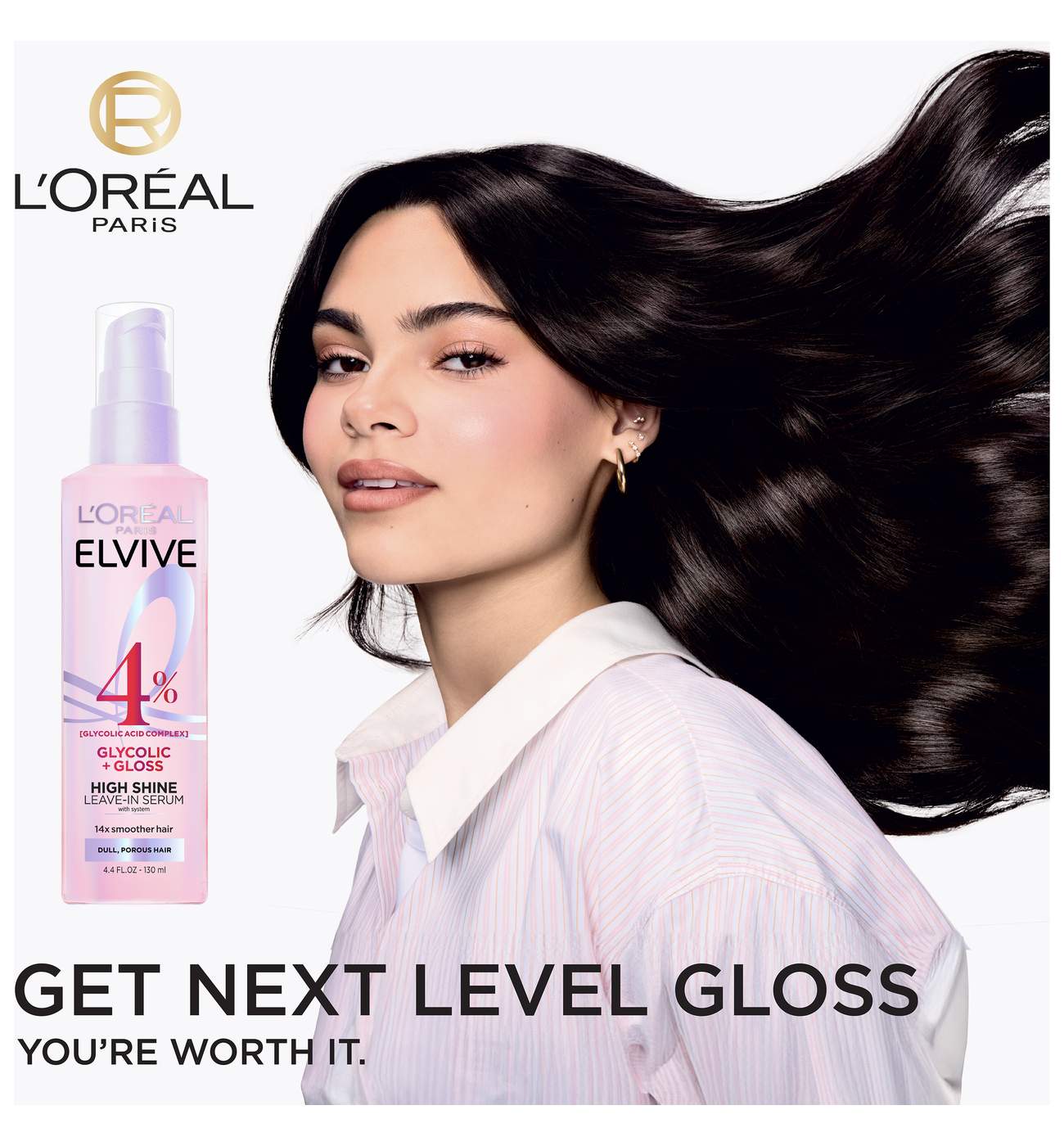 L'Oréal Paris Elvive Glycolic High Shine Leave-in Hair Serum; image 2 of 4