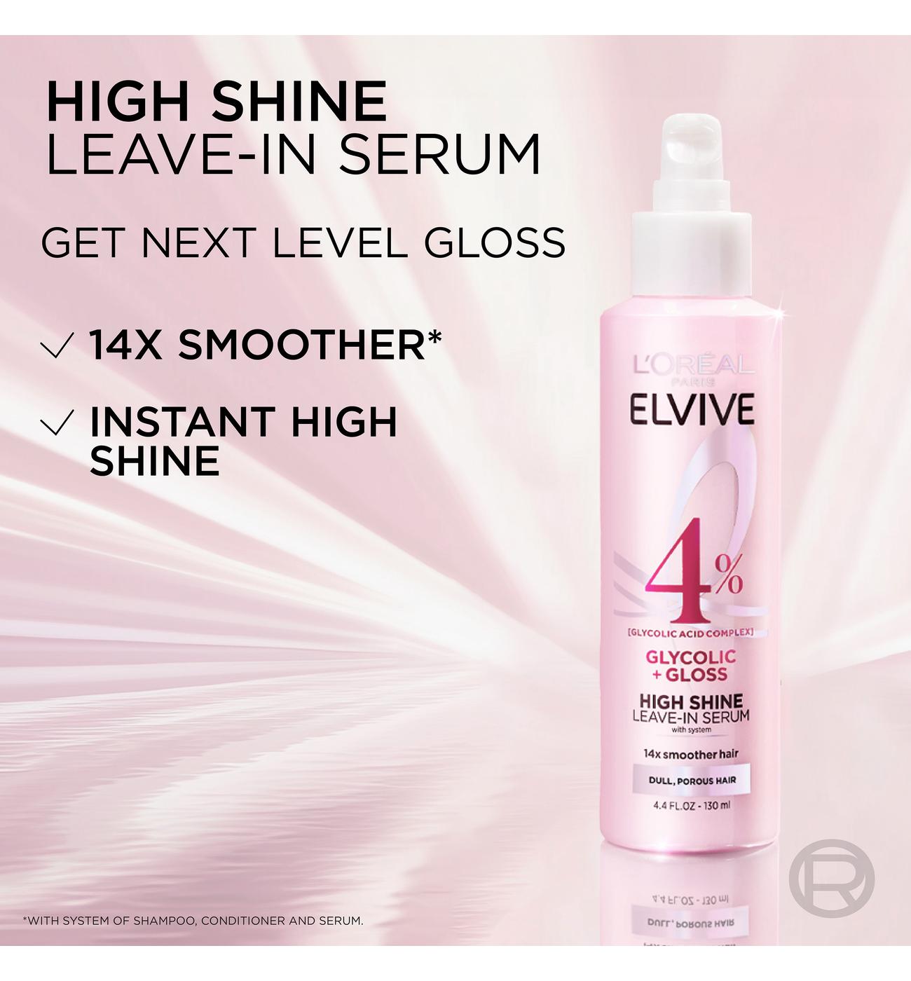 L'Oréal Paris Elvive Glycolic High Shine Leave-in Hair Serum; image 4 of 4