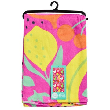 Destination Holiday Summer Beach Towel - Pink Fruit, 30" x 62"