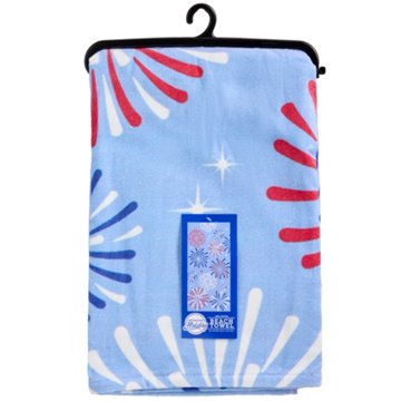 Destination Holiday Summer Beach Towel - Fireworks, 30" x 62"