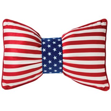 Destination Holiday Patriotic Bow Pillow, 22'' x 13.8''