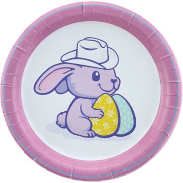 Destination Holiday Cowboy Bunny Easter Paper Plates, 9 in, 10 ct