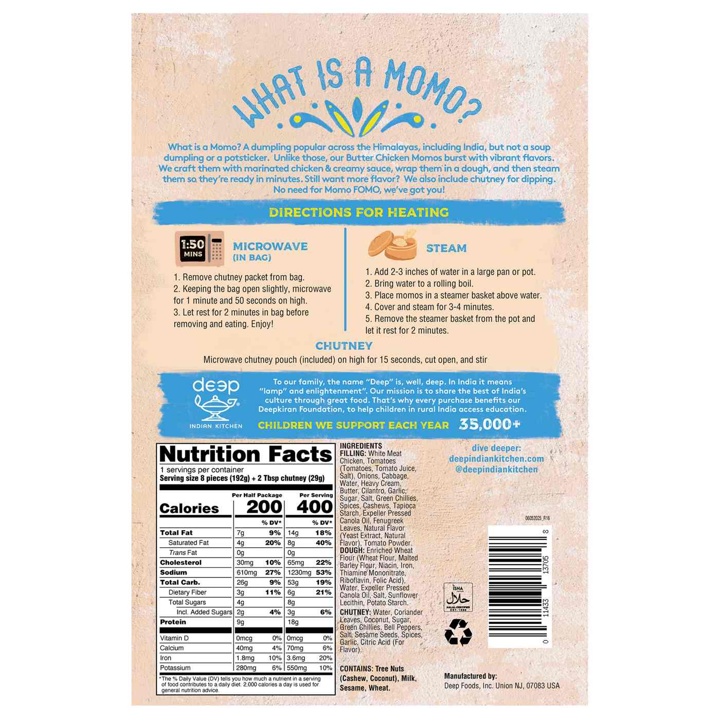 Deep Indian Kitchen Butter Chicken Momo Dumplings; image 2 of 2