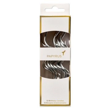 Papyrus Birthday Candles - Silver Swirlz, 12 ct