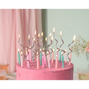Papyrus Birthday Candles - Silver Swirlz, 12 ct