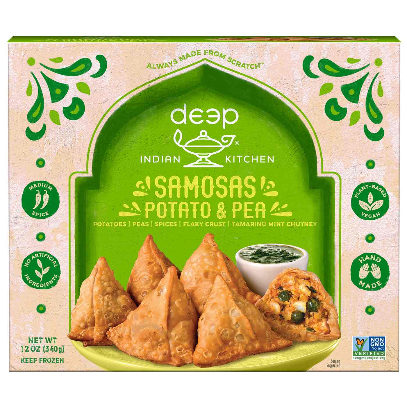 Deep Indian Kitchen Plant Based Potato & Pea Samosas; image 1 of 2