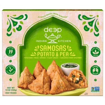 Deep Indian Kitchen Plant Based Potato & Pea Samosas