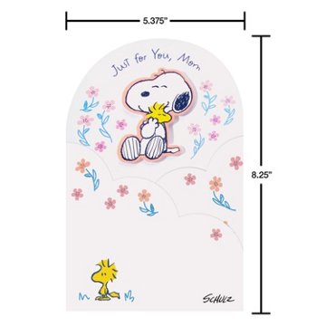 American Greetings Snoopy & Woodstock Mother's Day Card for Mom - Very Big Thank You, 5.375" x 8.25"