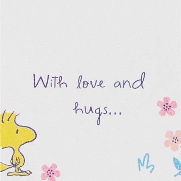 American Greetings Snoopy & Woodstock Mother's Day Card for Mom - Very Big Thank You, 5.375" x 8.25"