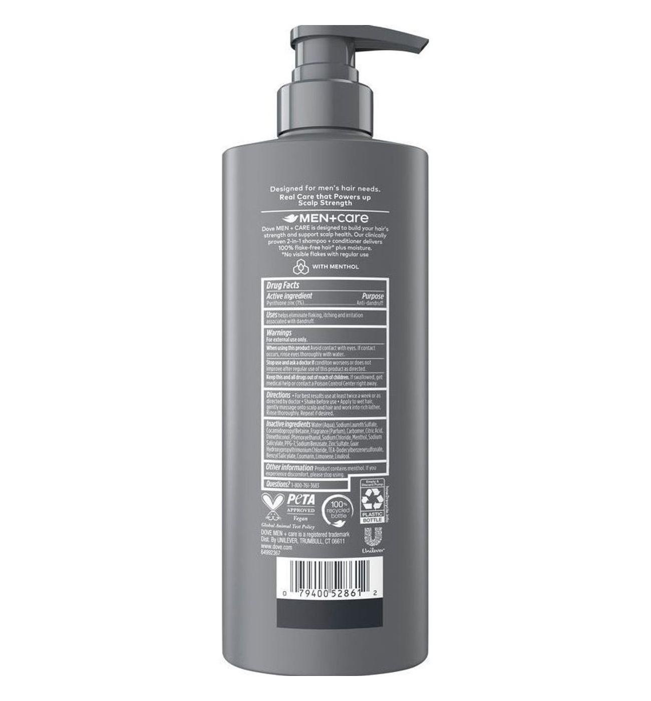 Dove Men+Care 2-in-1 Shampoo & Conditioner - Anti-Dandruff + Pyrithione Zinc; image 2 of 2