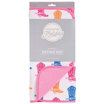 Destination Holiday Reversible Drying Mat - Cowboy Boots, 14" x 21"