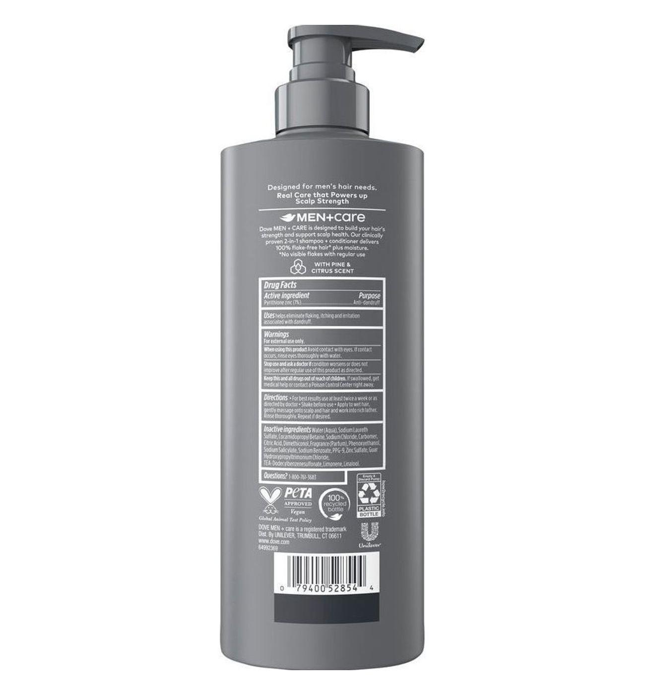 Dove Men+Care 2-in-1 Shampoo & Conditioner - Citrus, Anti-Dandruff + Pyrithione Zinc; image 2 of 2