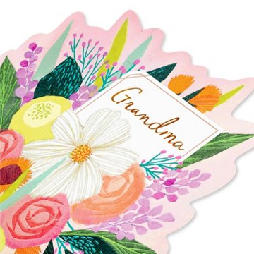 American Greetings Mother's Day Card for Grandma - Bouquet & Tag, 8.25" x 5.375"