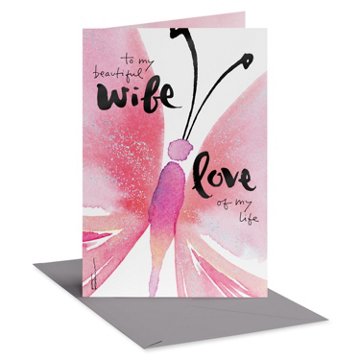 American Greetings Mother's Day Card for Wife - Butterfly Love, 5.375". x 8.25"