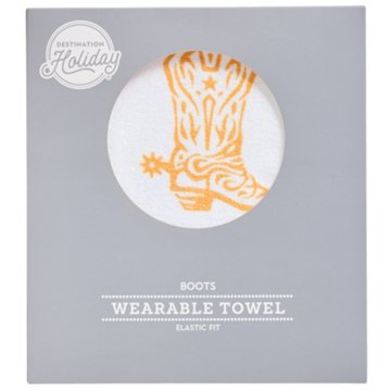 Destination Holiday Cowboy Boot Wearable Towel Bath Wrap