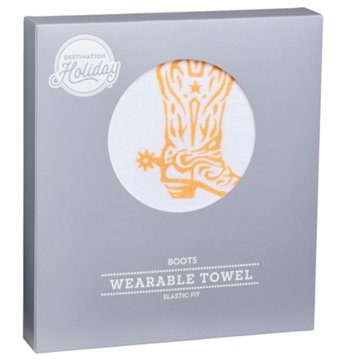 Destination Holiday Cowboy Boot Wearable Towel Bath Wrap