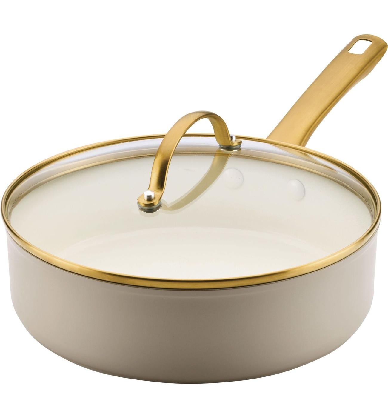 Farberware Covered Ceramic Saute Pan - Tan; image 1 of 3