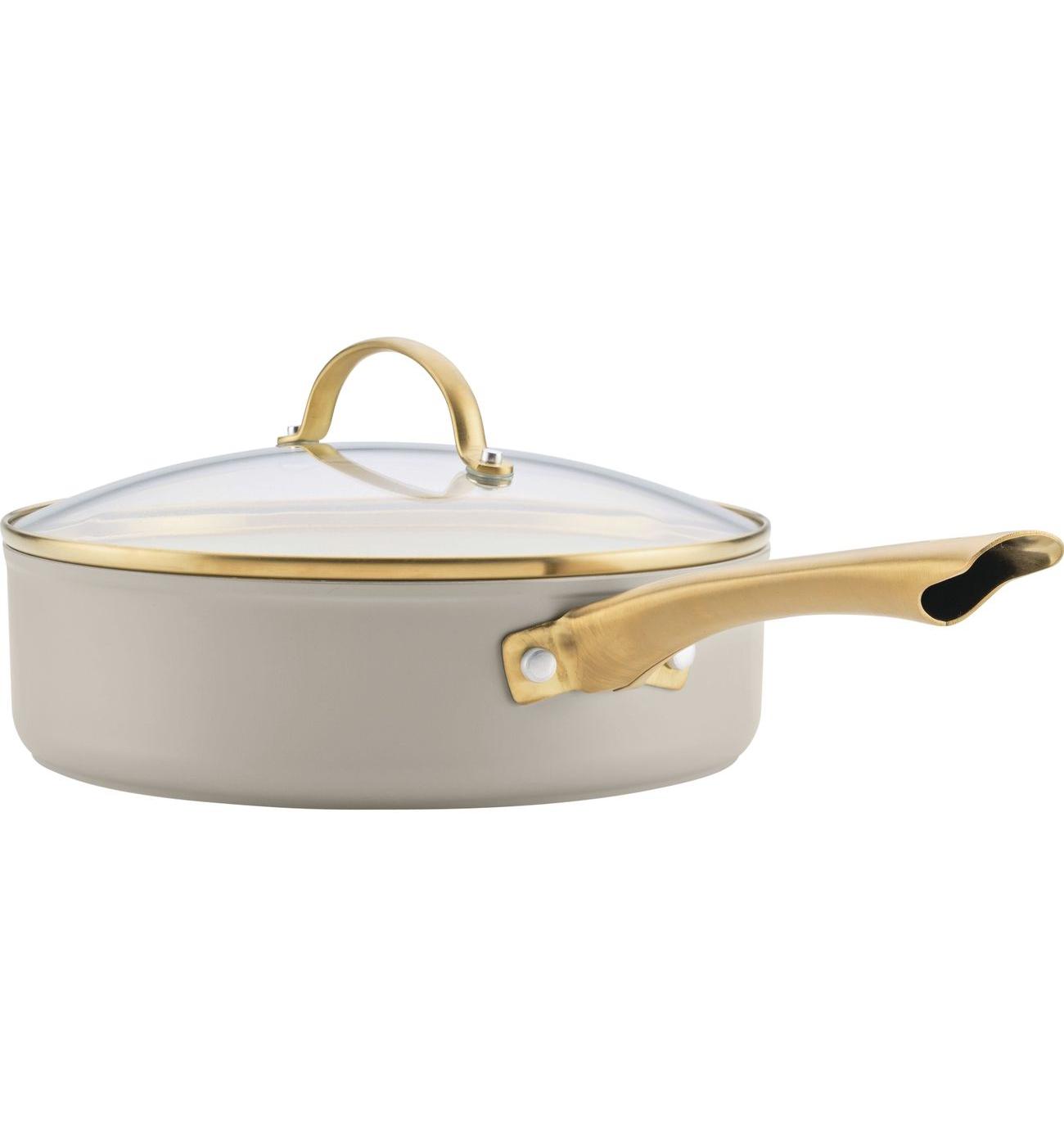 Farberware Covered Ceramic Saute Pan - Tan; image 2 of 3