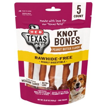 H-E-B Texas Pets Knot Bones - Peanut Butter