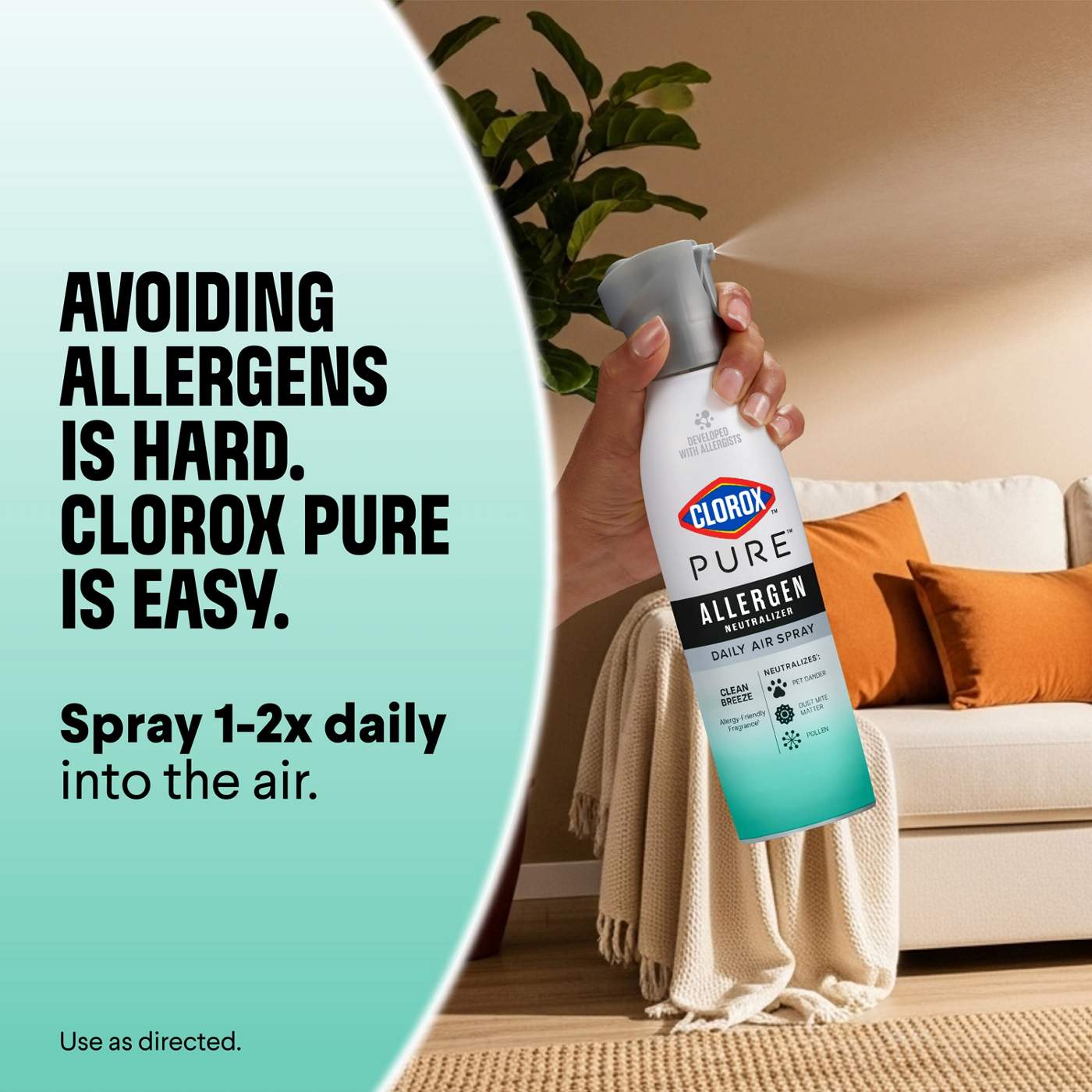 Clorox Clorox PURE Allergen Neutralizer Daily Air Spray - Clean Breeze; image 12 of 14