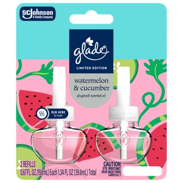 Glade PlugIn Scented Oil Refills - Watermelon & Cucumber, 2 ct