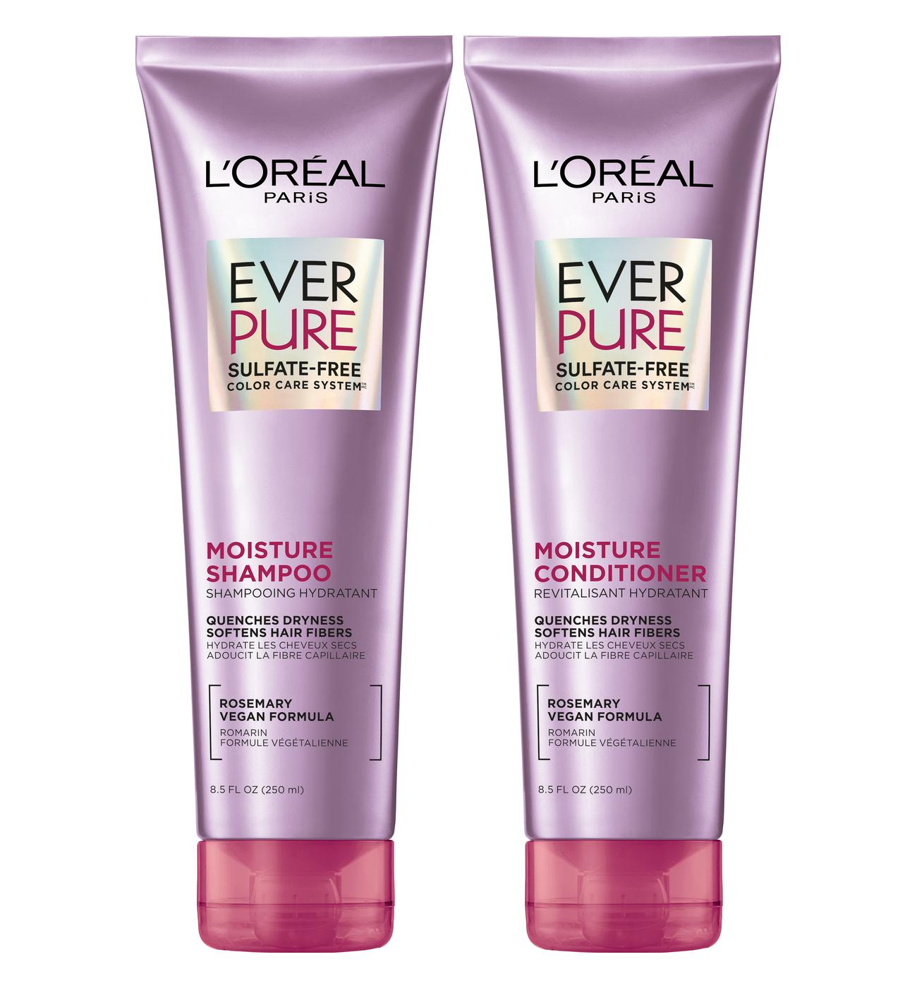 L'Oréal Paris Ever Pure Sulfate Free Color Care Moisture Shampoo & Conditioner 2 pk; image 1 of 4