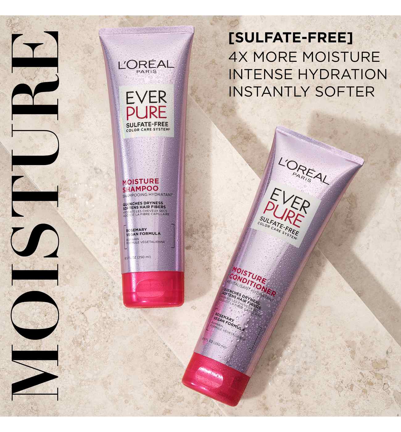 L'Oréal Paris Ever Pure Sulfate Free Color Care Moisture Shampoo & Conditioner 2 pk; image 2 of 4