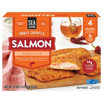 Sea Cuisine Frozen Salmon Fillets Family Size - Honey Chipotle, 4 ct