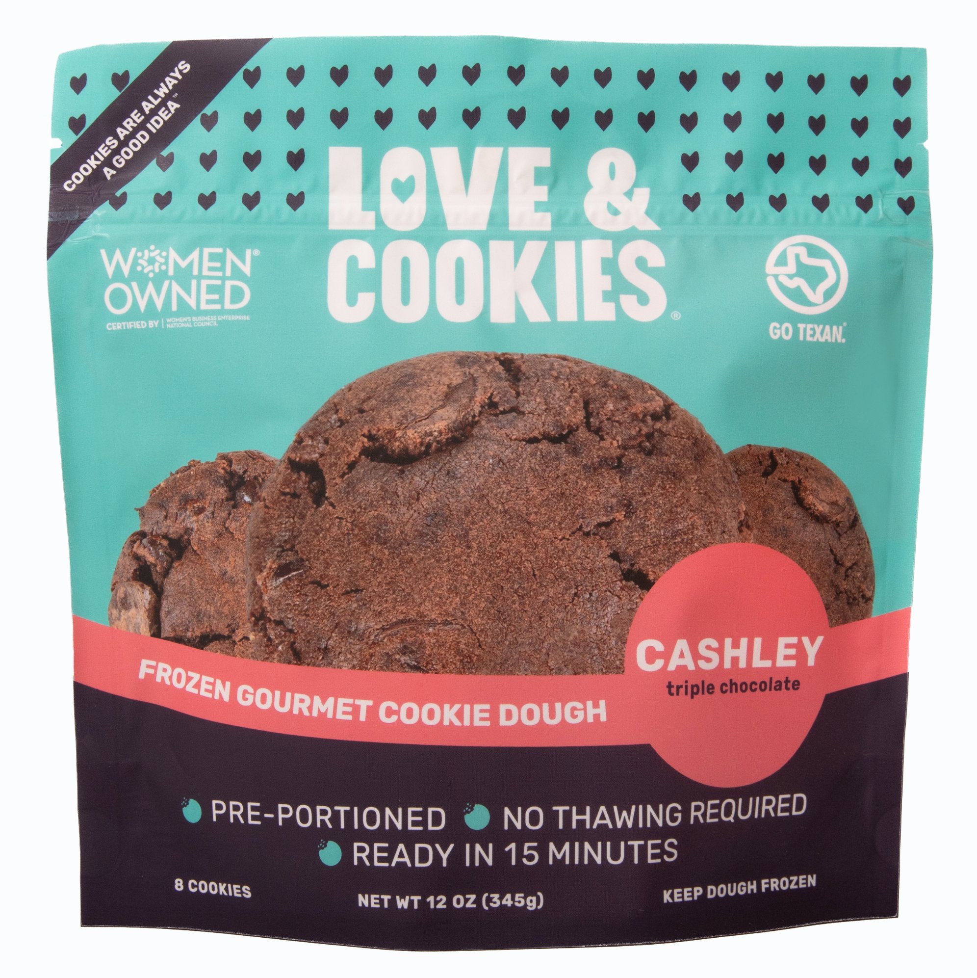 Love & Cookies Triple Chocolate Frozen Gourmet Cookie Dough - Shop