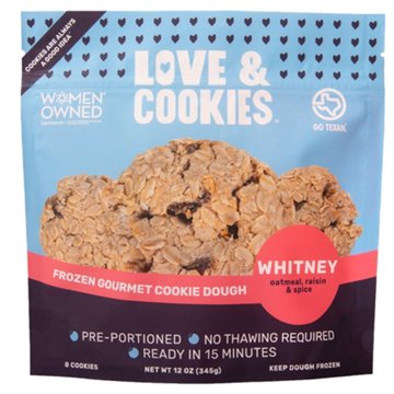 Love & Cookies Frozen Gourmet Cookie Dough - Oatmeal Raisin & Spice, 12 oz