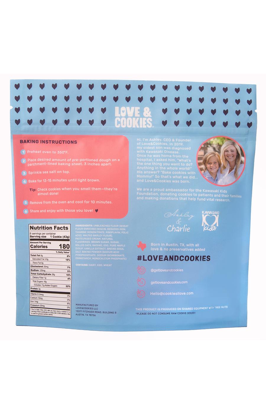 Love & Cookies Frozen Gourmet Cookie Dough - Oatmeal Raisin & Spice; image 2 of 2