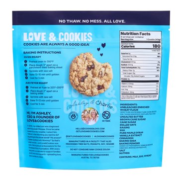 Love & Cookies Oatmeal Raisin Frozen Gourmet Cookie Dough, 12 oz