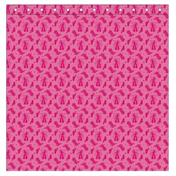 Destination Holiday Shower Curtain & Hooks Set - Pink Cowgirl, 70" x 72"