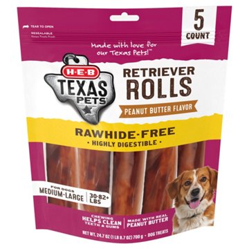 H-E-B Texas Pets Retriever Rolls - Peanut Butter