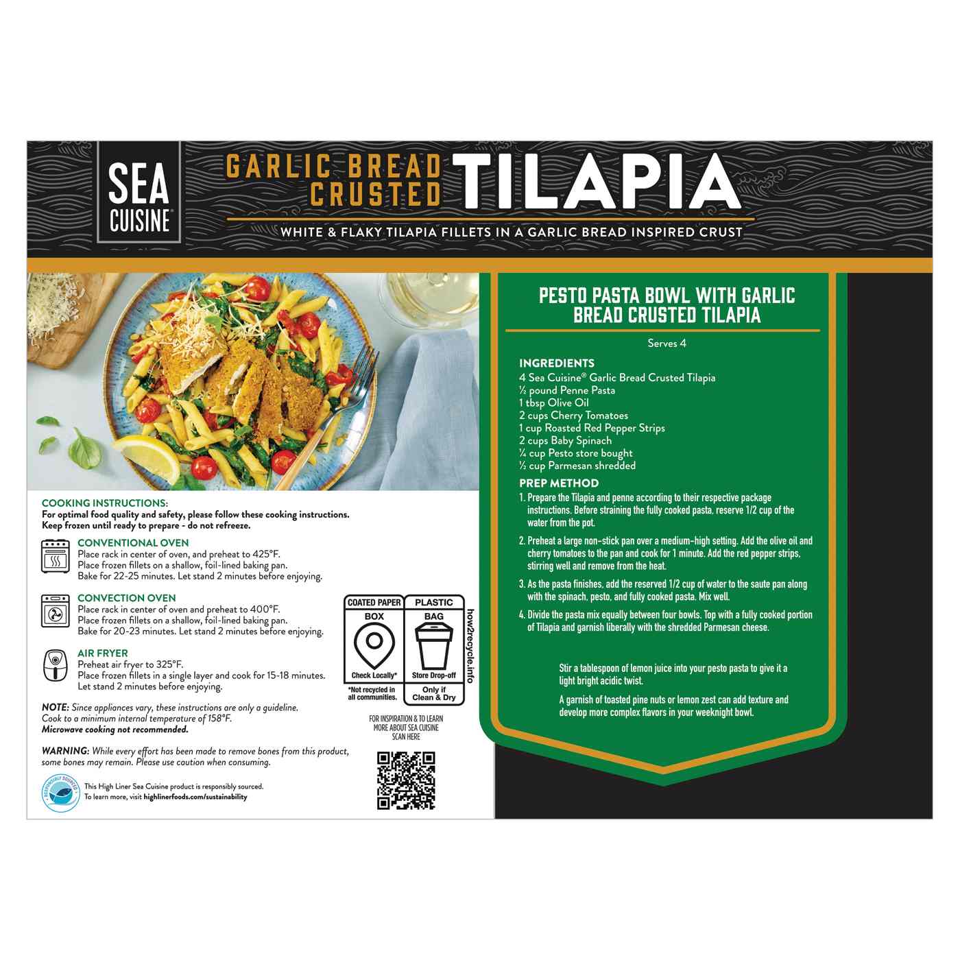 Sea Cuisine Frozen Tilapia Fillets Family Size - Garlic Bread Crusted; image 2 of 5