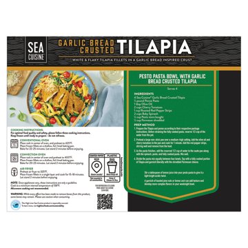 Sea Cuisine Frozen Tilapia Fillets Family Size - Garlic Bread Crusted, 5 ct