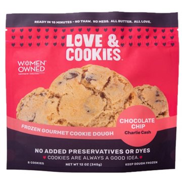 Love & Cookies Frozen Gourmet Cookie Dough - Chocolate Chip, 12 oz