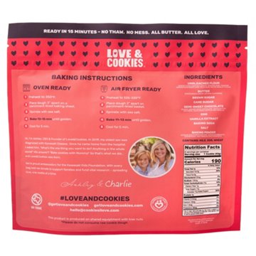 Love & Cookies Frozen Gourmet Cookie Dough - Chocolate Chip, 12 oz