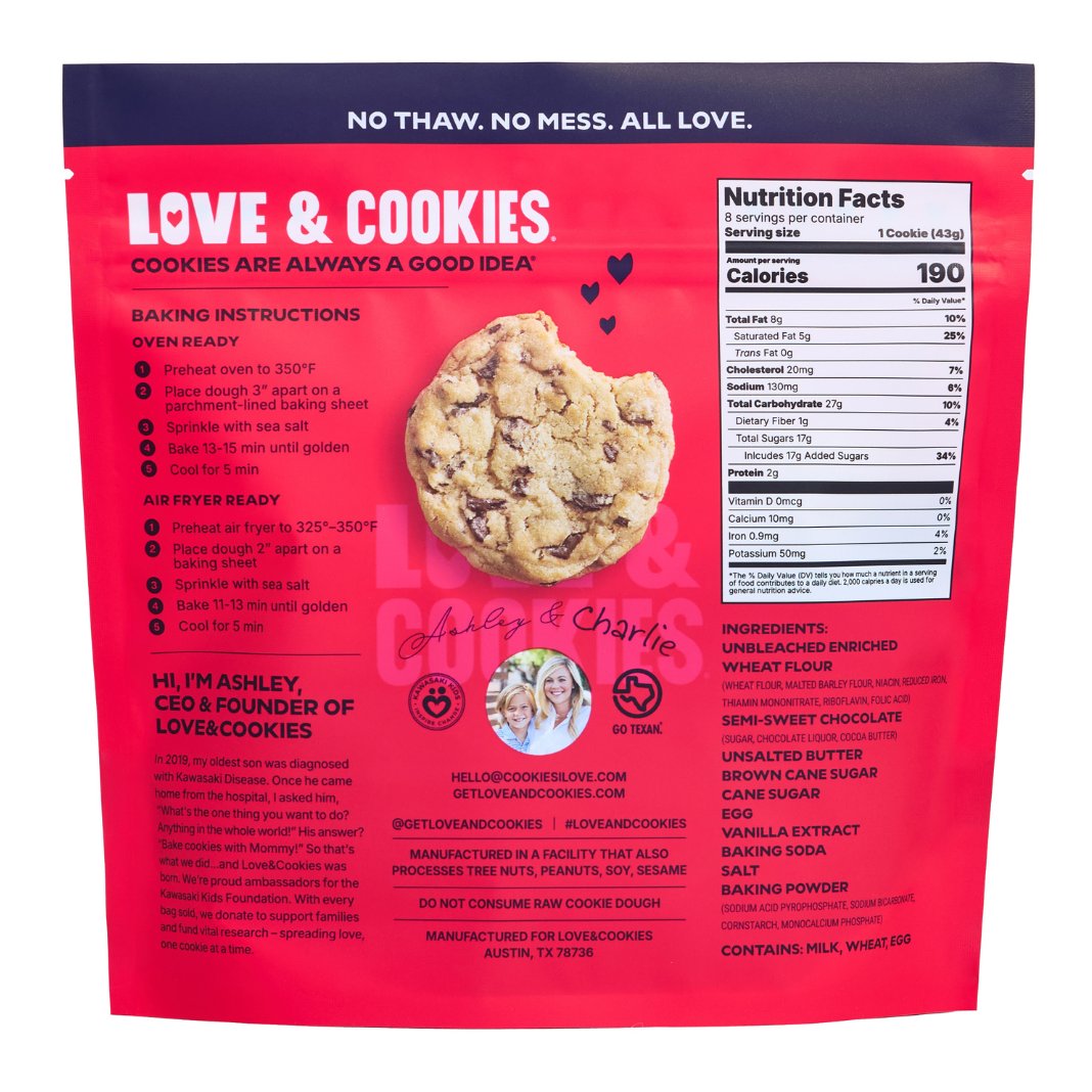 Love & Cookies Chocolate Chip Frozen Gourmet Cookie Dough - Shop