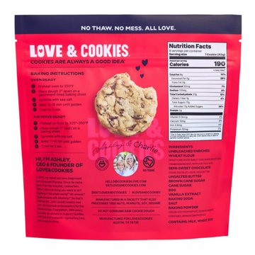 Love & Cookies Chocolate Chip Frozen Gourmet Cookie Dough, 12 oz