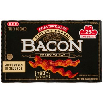 H-E-B Extra Thick Cut Fully Cooked Bacon - Texas-Size Pack