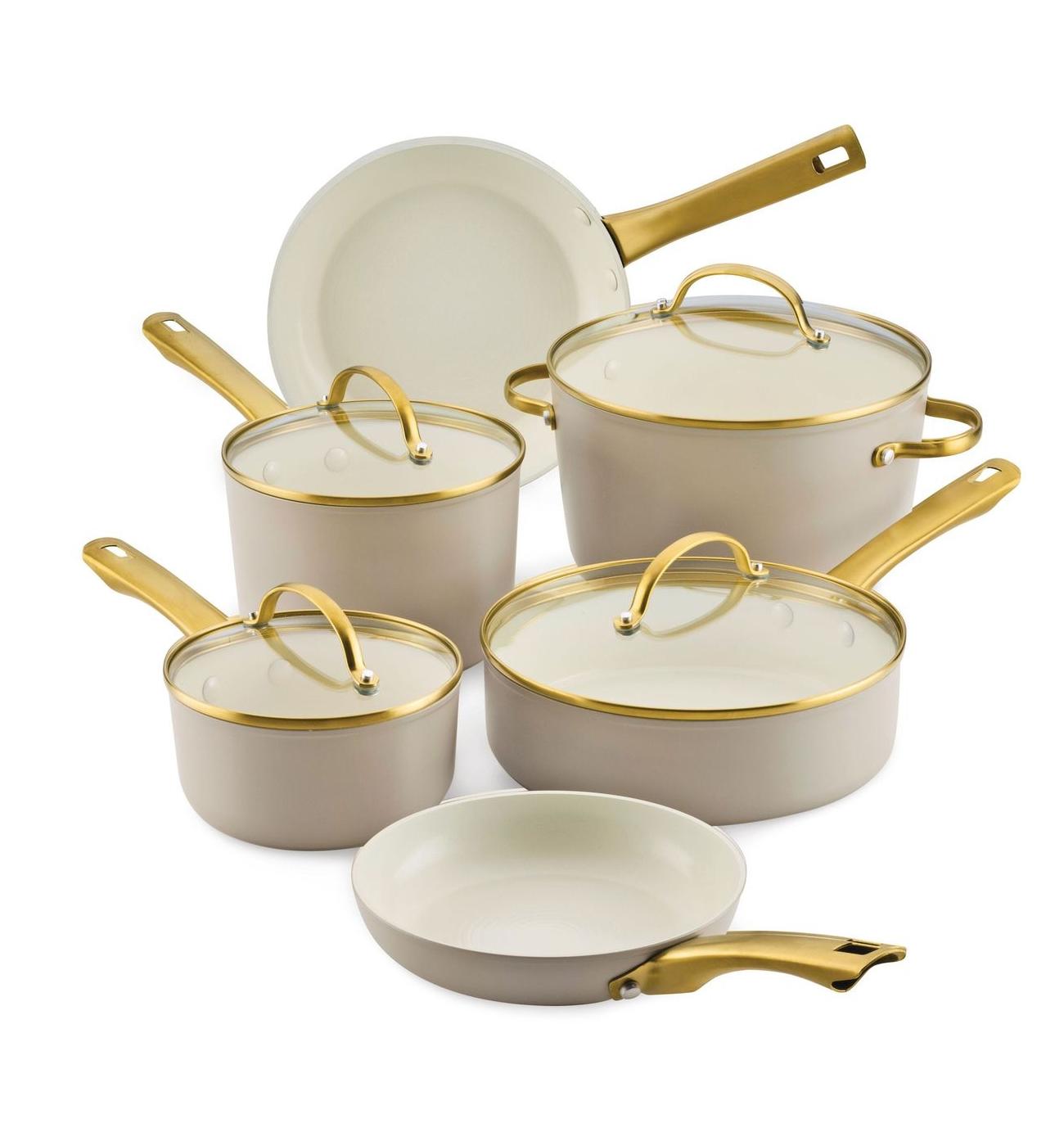 Farberware Ceramic Cookware Set - Tan; image 1 of 3