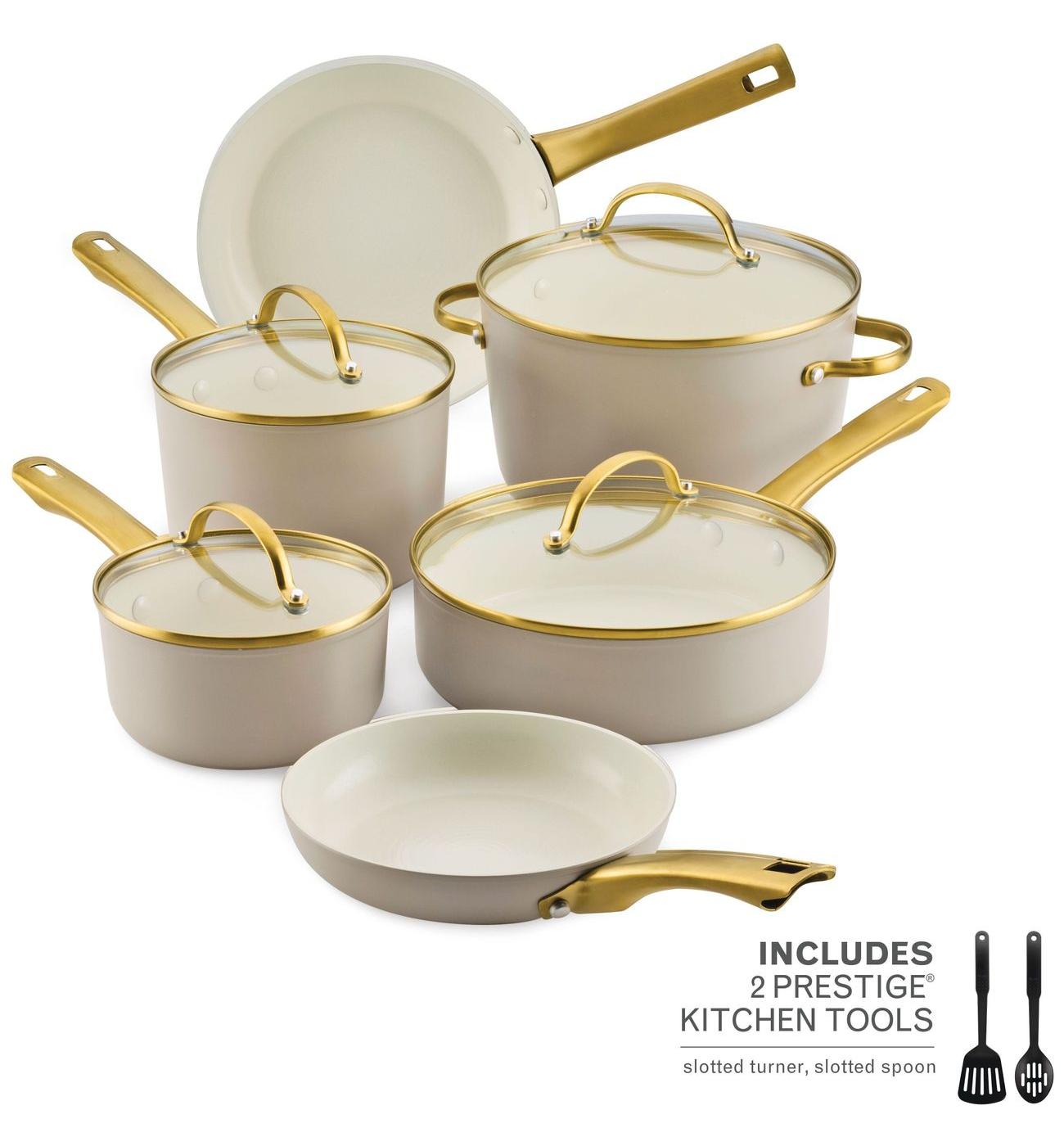 Farberware Ceramic Cookware Set - Tan; image 2 of 3