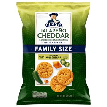 Quaker Jalapeño Cheddar Rice Crisps - Family Size, 8.5 oz
